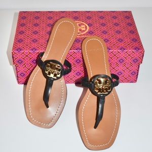 TORY BURCH MINI MILLER LEATHER THONG CALF LEATHER